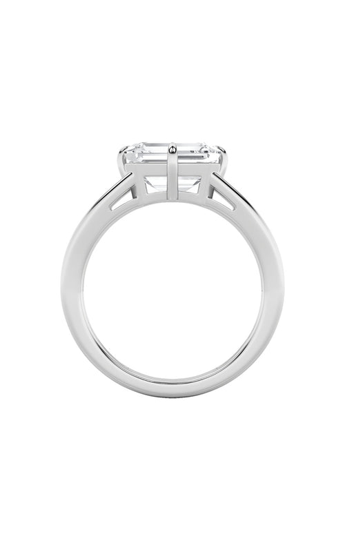 2.5CTW Emerald Shaped Lab Grown Diamond (F/VS) East West Solitaire Ring in 14K Gold