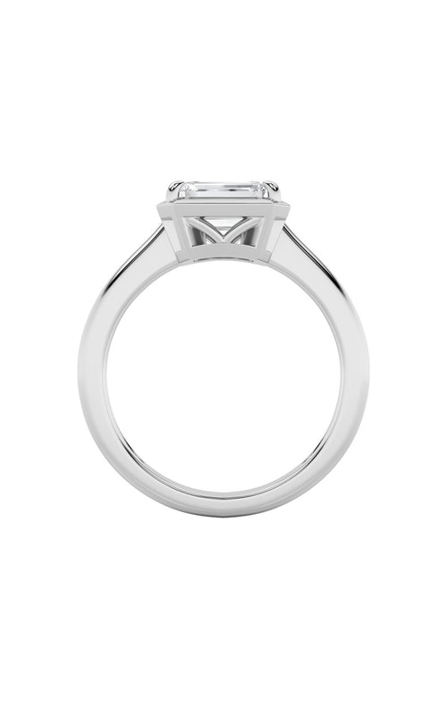 1.5CTW Emerald Shaped Lab Grown Diamond (F/VS) East West Solitaire Ring in 14K Gold