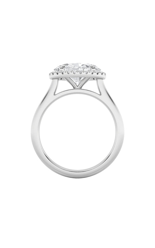 2CTW Oval Shaped Lab Grown Diamond (F/VS) East West Accented Solitaire Ring in 14K Gold