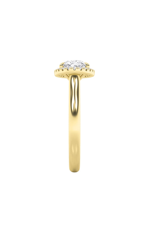 2CTW Oval Shaped Lab Grown Diamond (F/VS) East West Accented Solitaire Ring in 14K Gold