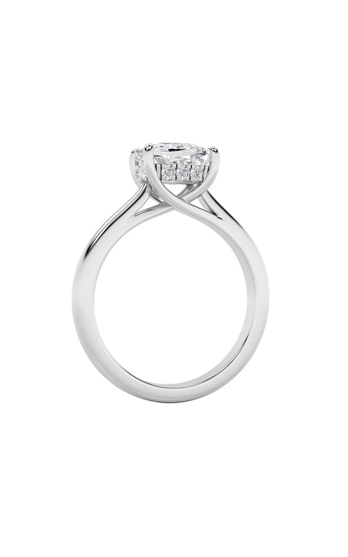 1.5CTW Elongated Cushion Shaped Lab Grown Diamond (F/VS) East West Solitaire Ring in 14K Gold