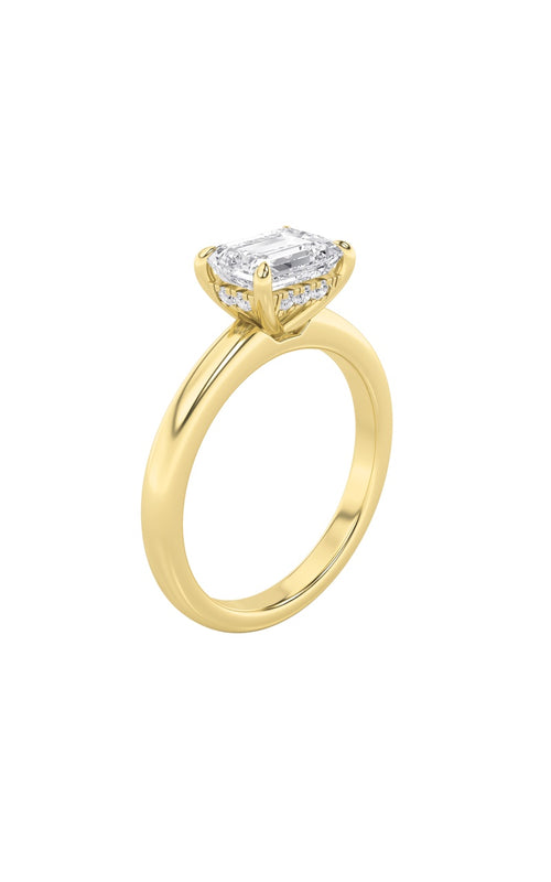 1.5CTW Emerald Shaped Lab Grown Diamond (F/VS) East West Solitaire Ring in 14K Gold