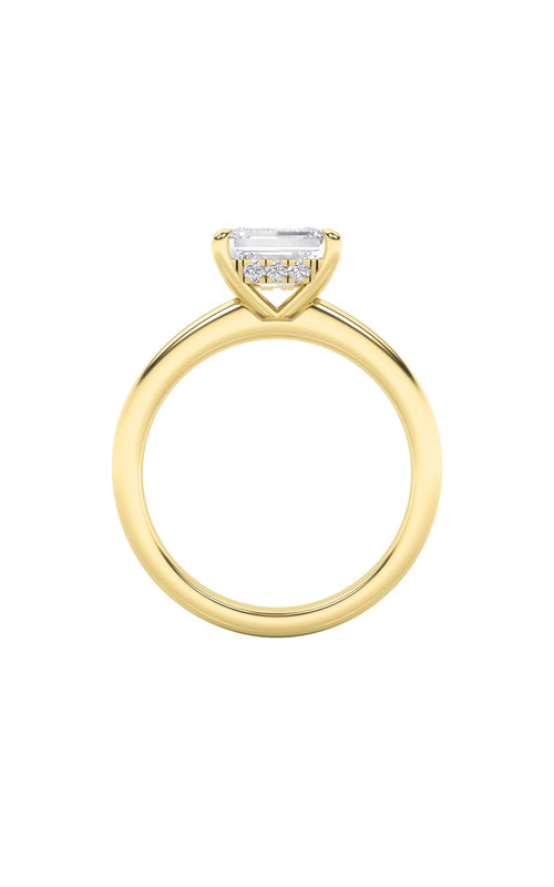 1.5CTW Emerald Shaped Lab Grown Diamond (F/VS) East West Solitaire Ring in 14K Gold