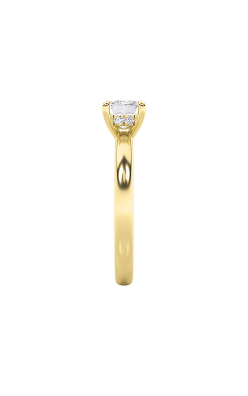 1.5CTW Emerald Shaped Lab Grown Diamond (F/VS) East West Solitaire Ring in 14K Gold