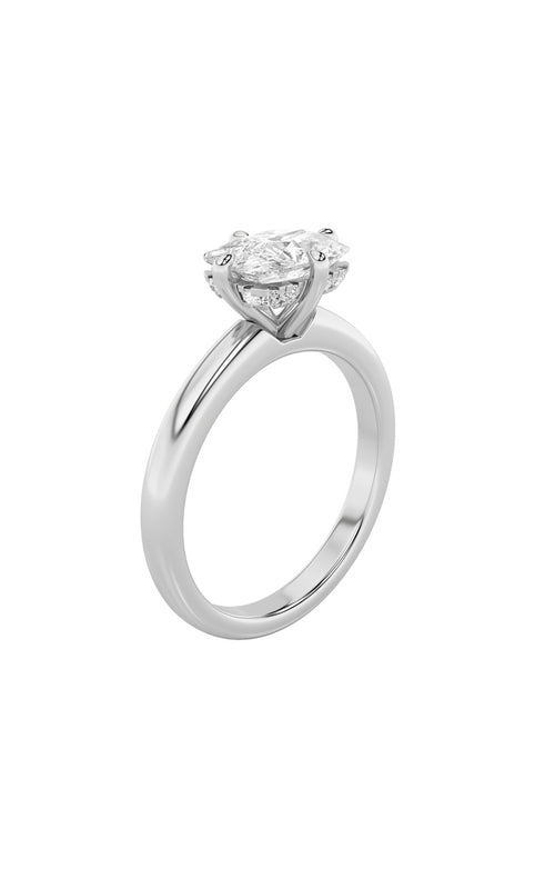 1.5CTW Elongated Cushion Shaped Lab Grown Diamond (F/VS) East West Solitaire Ring in 14K Gold