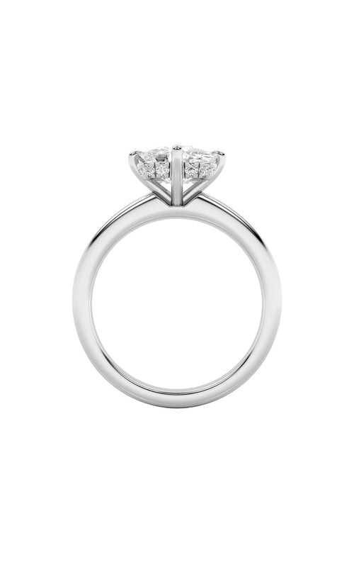 1.5CTW Elongated Cushion Shaped Lab Grown Diamond (F/VS) East West Solitaire Ring in 14K Gold