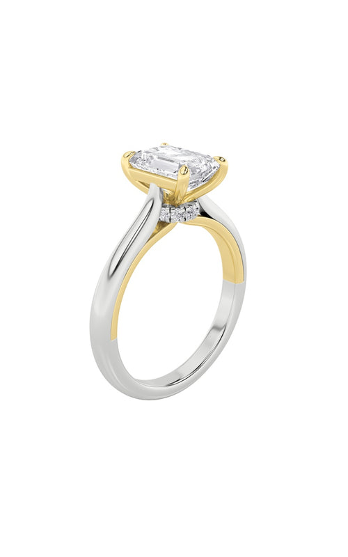 2CTW Emerald Shaped Lab Grown Diamond (F/VS) Solitaire Engagement Ring in 14K Gold