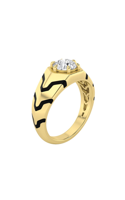 1.5CTW Round Shaped Lab Grown Diamond (F/VS) Mens Ring in 14K White Gold