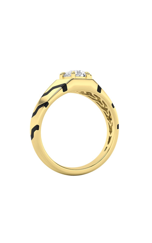 1.5CTW Round Shaped Lab Grown Diamond (F/VS) Mens Ring in 14K White Gold