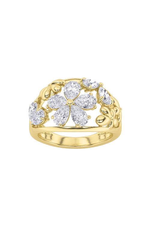 2.5CTW Pear Shaped Lab Grown Diamond (G/VS) Fashion Ring in 14K Gold