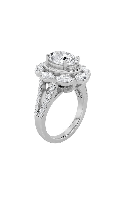 3.75CTW Oval Shaped Lab Grown Diamond (G/VS)  Ring in 14K Gold