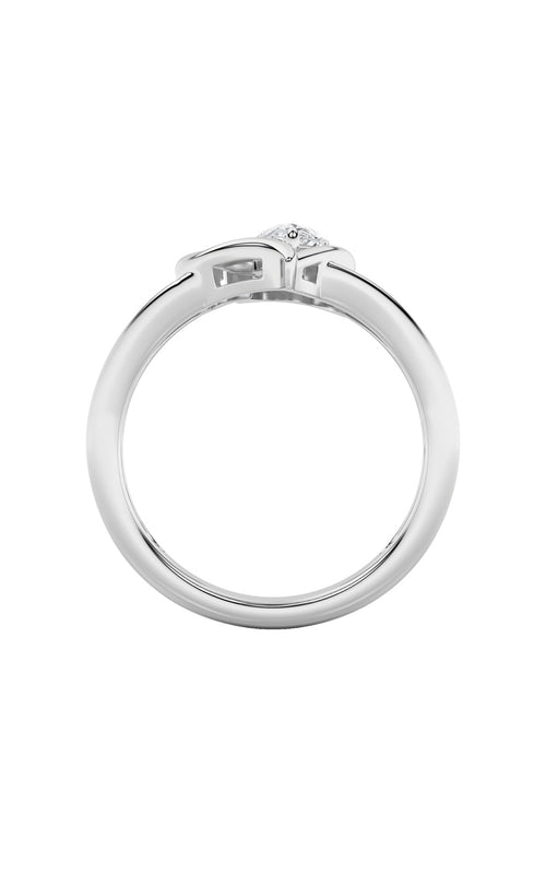 0.5CTW Pear Shaped Lab Grown Diamond (F/VS) Heart Ring in 14K  White Gold