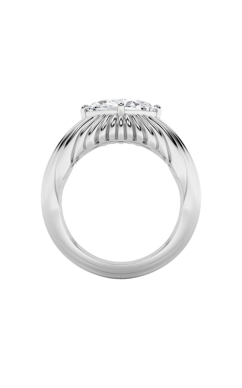 2CTW Oval Shaped Lab Grown Diamond (F/VS) Fancy Solitaire Ring in 14K Gold