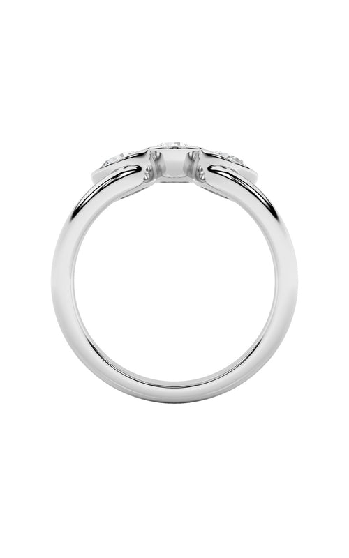 1CTW Round Shaped Lab Grown Diamond (F/VS) Three Stone Ring in 14K Gold