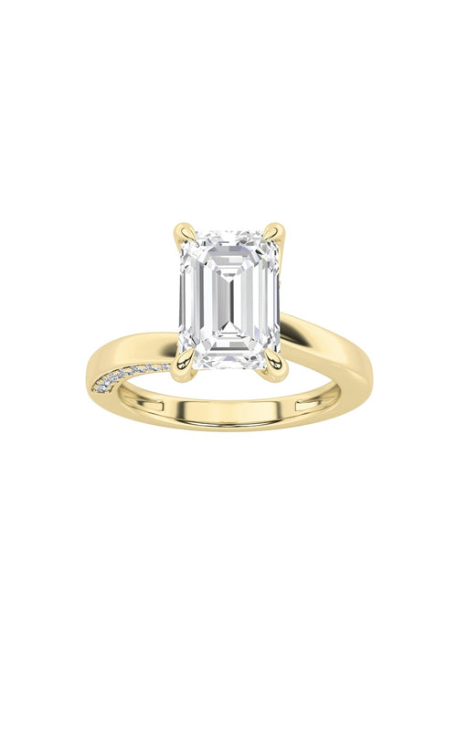 2.5CTW Emerald Shaped Lab Grown Diamond (G/VS) Accented Engagement Ring in 14K Gold