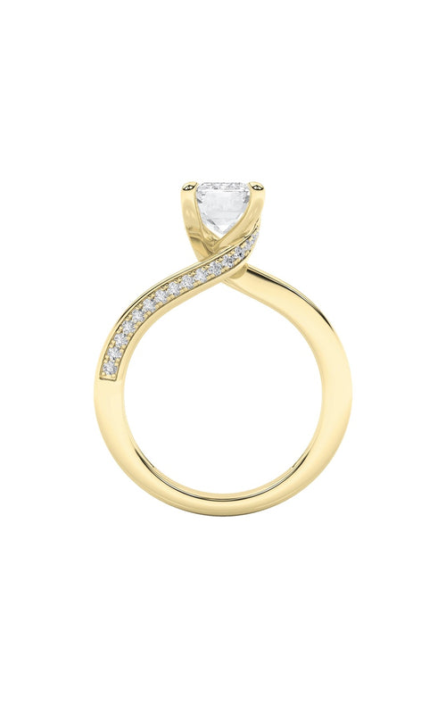2.5CTW Emerald Shaped Lab Grown Diamond (G/VS) Accented Engagement Ring in 14K Gold
