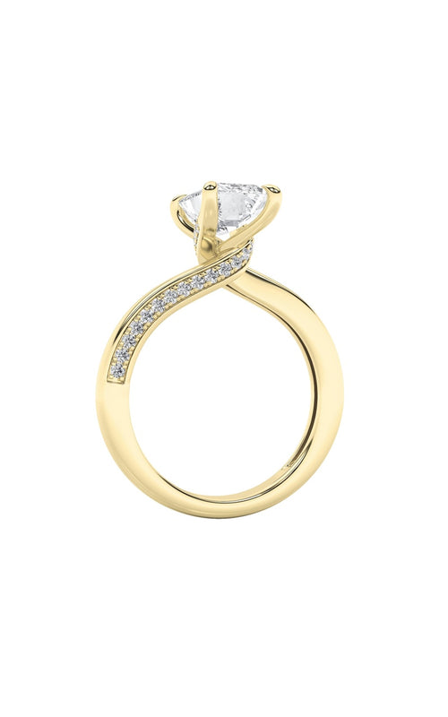 2.5CTW Emerald Shaped Lab Grown Diamond (G/VS) Accented Engagement Ring in 14K Gold