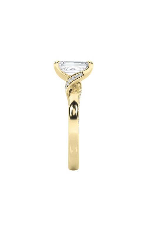 2.5CTW Emerald Shaped Lab Grown Diamond (G/VS) Accented Engagement Ring in 14K Gold