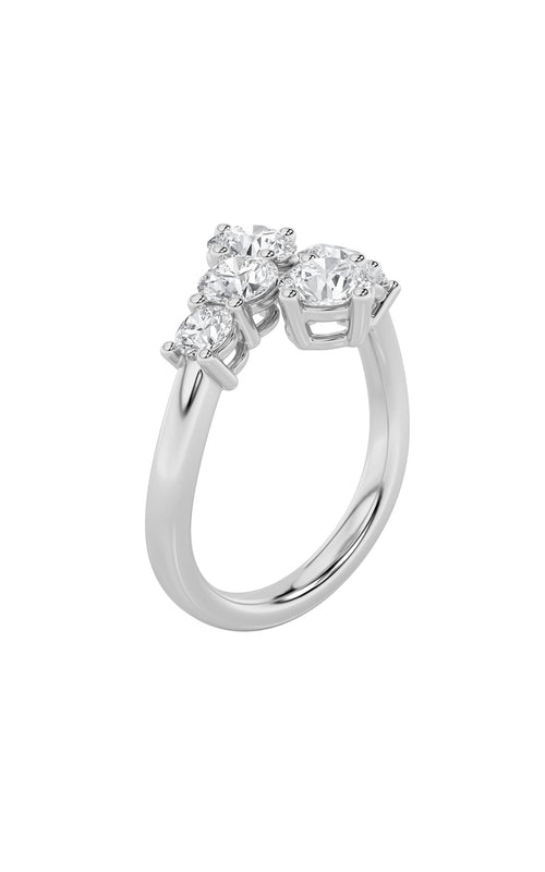2CTW Round Shaped Lab Grown Diamond (F/VS) Three Stone Ring in 14K Gold