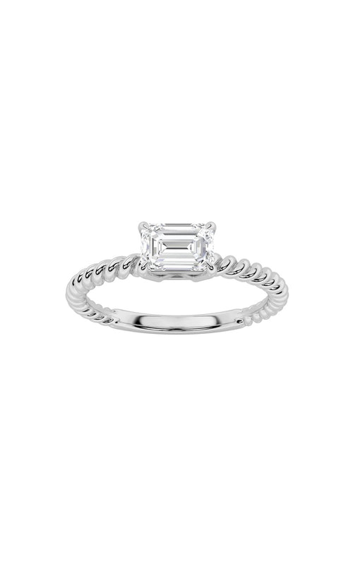 0.5CTW Emerald Shaped Lab Grown Diamond (F/VS) Petite Solitaire Engagement RING in 14K Gold