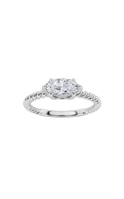 0.5CTW Marquise Shaped Lab Grown Diamond (F/VS) Petite Solitaire Engagement RING in 14K Gold