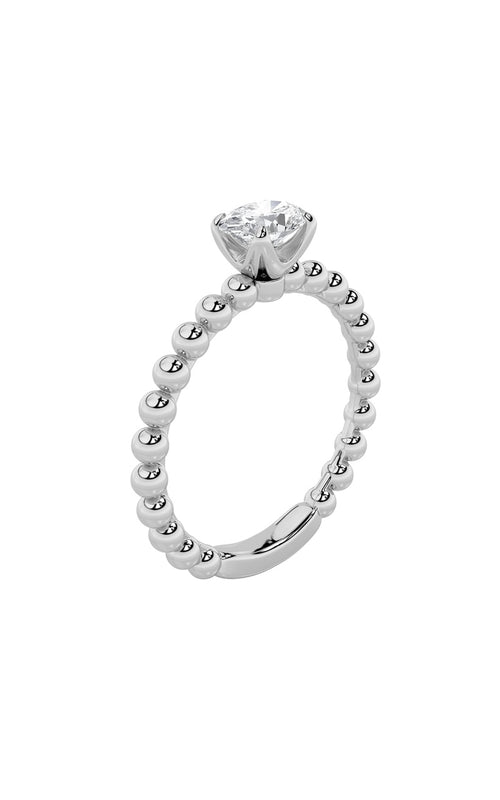 0.5CTW Oval Shaped Lab Grown Diamond (F/VS) Petite Solitaire Engagement Ring in 14K Gold