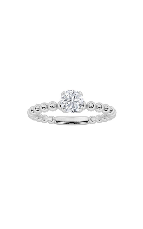 0.5CTW Round Shaped Lab Grown Diamond (F/VS) Petite Solitaire Engagement Ring in 14K Gold