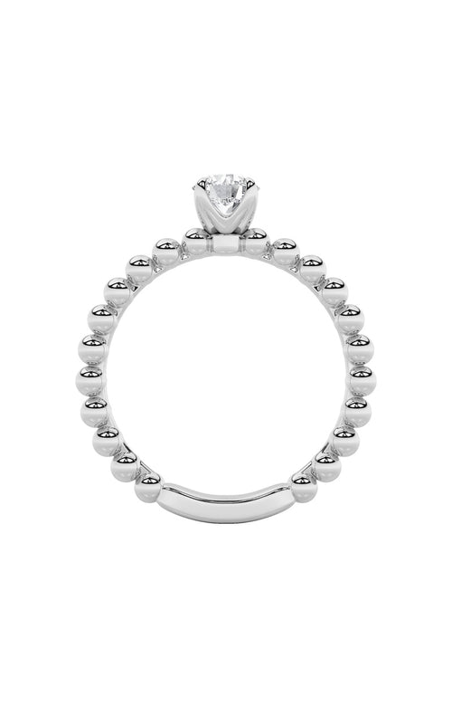 0.5CTW Round Shaped Lab Grown Diamond (F/VS) Petite Solitaire Engagement Ring in 14K Gold