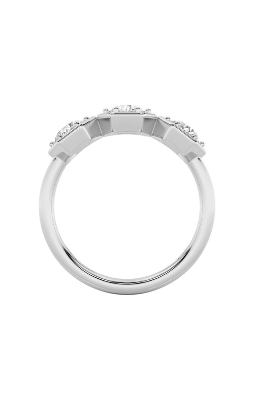 1CTW Round Shaped Lab Grown Diamond (F/VS) Three Stone Ring in 14K Gold