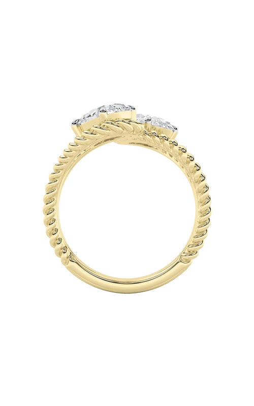 2CTW Oval Shaped Lab Grown Diamond (F/VS) Toi et Moi Fashiion Ring in 14K Gold