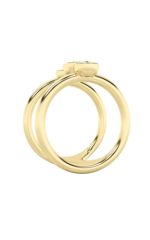 0.75CTW MX Shaped Lab Grown Diamond (G/VS) Ring in Silver|14K Yellow Gold