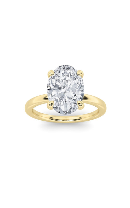 1CTW Oval Shaped Lab Grown Diamond Classic Solitaire Ring in 14K Gold (F/VS)