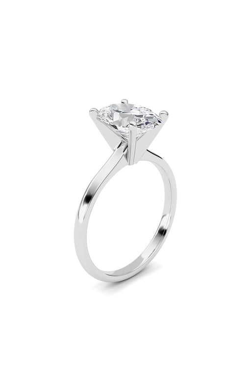 2CTW Oval Shaped Lab Grown Diamond Classic Solitaire Ring in 14K Gold (F/VS)