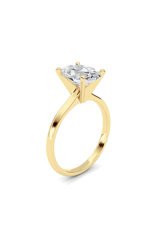 2CTW Oval Shaped Lab Grown Diamond Classic Solitaire Ring in 14K Gold (F/VS)