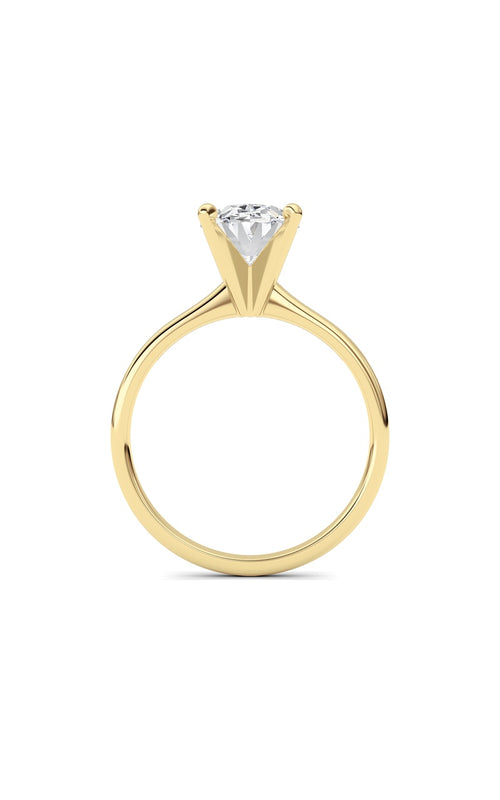 2CTW Oval Shaped Lab Grown Diamond Classic Solitaire Ring in 14K Gold (F/VS)