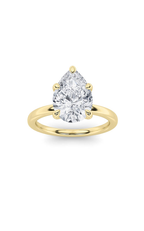 1CTW Pear Shaped Lab Grown Diamond Classic Solitaire Ring in 14K Gold (F/VS)