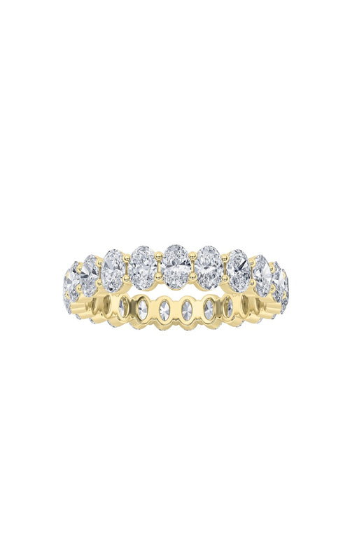 4.3CTW Oval Shaped Lab Grown Diamond Split Prong Eternity Ring in 14K Gold (F/VS)
