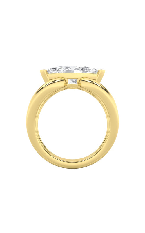 2CTW Marquise Shaped Lab Grown Diamond (G/VS) East West Solitaire Fancy Ring in 14K Gold