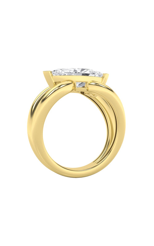 2CTW Marquise Shaped Lab Grown Diamond (G/VS) East West Solitaire Fancy Ring in 14K Gold