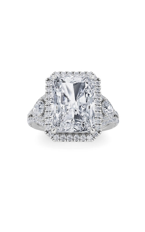 6.25CTW Radiant Shaped Lab Grown Diamond (G/VS) Bold Accented Statement Engagement Ring in 14K Gold