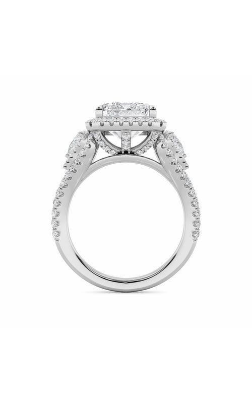 6.25CTW Radiant Shaped Lab Grown Diamond (G/VS) Bold Accented Statement Engagement Ring in 14K Gold