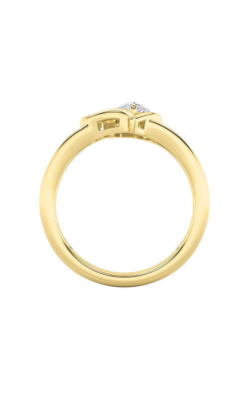 0.5CTW Pear Shaped Lab Grown Diamond (F/VS) Heart Ring in 14K  White Gold