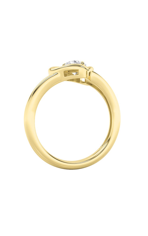 0.5CTW Pear Shaped Lab Grown Diamond (F/VS) Heart Ring in 14K  White Gold