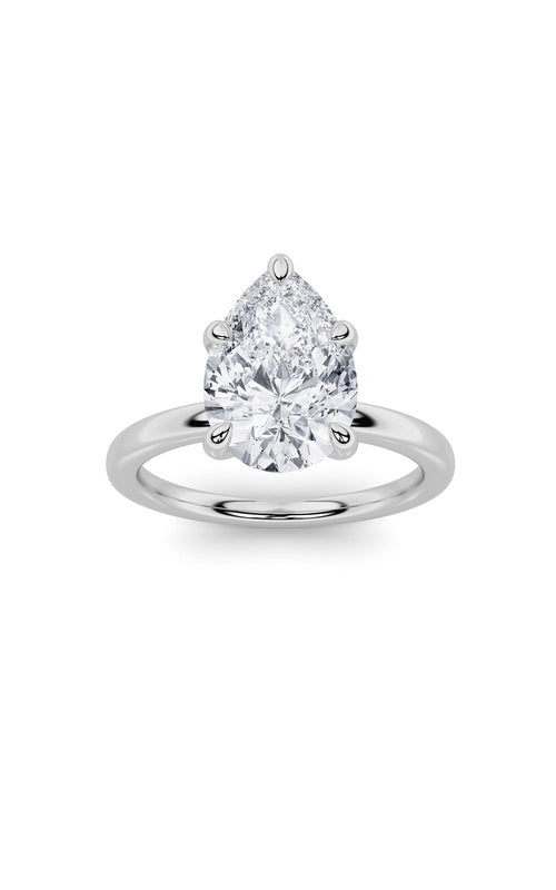 4CTW Pear Shaped Lab Grown Diamond Classic Solitaire Ring in 14K Gold (F/VS)