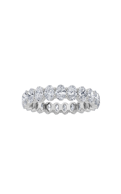 2.85CTW Oval Shaped Lab Grown Diamond Split Prong Eternity Ring in 14K Gold (F/VS)