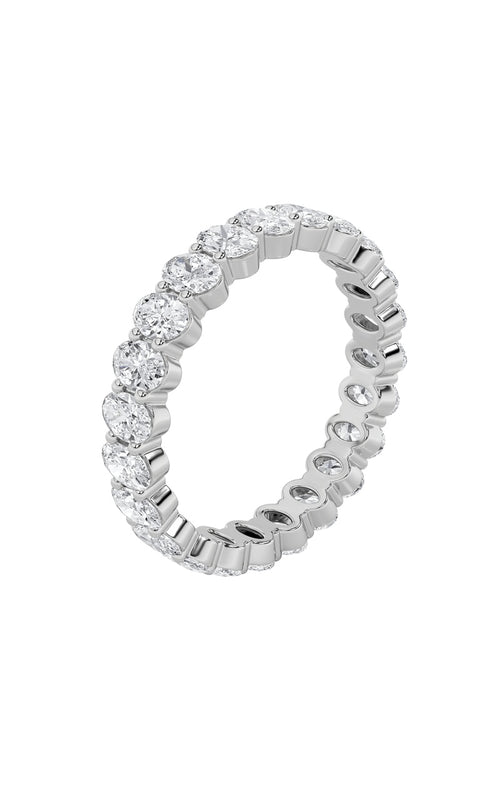 4CTW Oval Shaped Lab Grown Diamond Split Prong Eternity Ring in 14K Gold (F/VS)