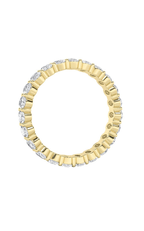 4CTW Oval Shaped Lab Grown Diamond Split Prong Eternity Ring in 14K Gold (F/VS)