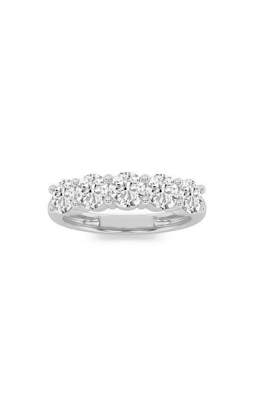 3CTW Round Shaped Lab Grown Diamond (F/VS) Five Stone Band Ring in 14K White Gold