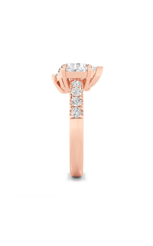 3CTW Round Shaped Lab Grown Diamond (F/VS) Toi et Moi Engagement Ring in 14K Gold