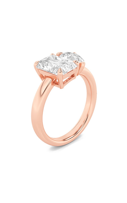 3CTW Radiant Shaped Lab Grown Diamond (F/VS) Toi et Moi Fashiion Ring in 14K Gold
